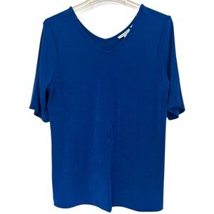 Chico's Travelers Vibrant Blue Short Sleeve Top